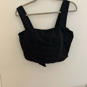 Black Cropped Tank Top with Bow back